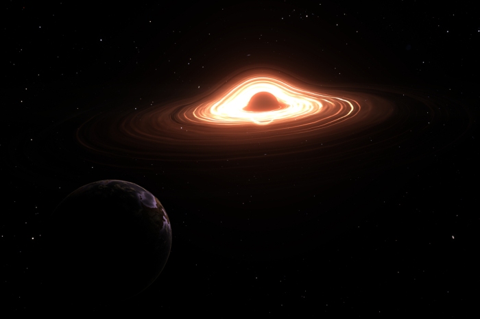 Habitable Planet Orbiting Black Hole